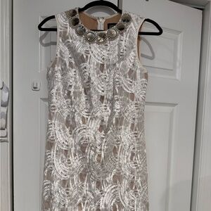 Chic Silver Beaded Dress